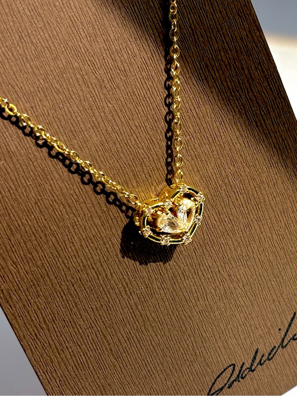 Gold Heart Pendant Necklace - Women Jewelry